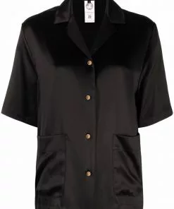 Versace short-sleeve silk-blend shirt