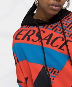 Versace Le Greca print hoodie 12 Versace Le Greca-print hoodie