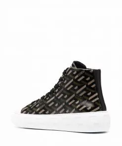 Versace Greca-pattern print lace-up sneakers