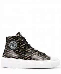 Versace Greca-pattern print lace-up sneakers