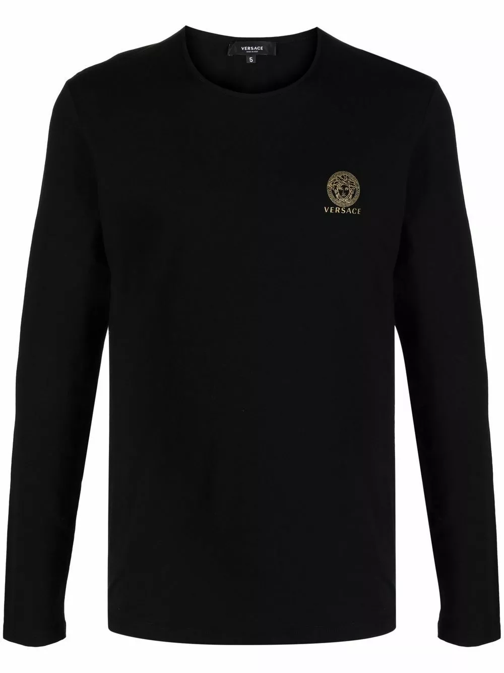Versace Logo print long sleeved T shirt 3 Versace logo-print long-sleeved T-shirt