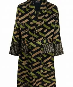 Versace La Greca cotton bathrobe
