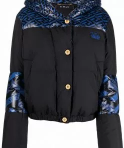 Versace La Greca-print puffer jacket