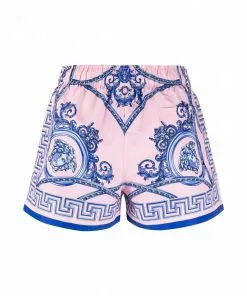 Versace baroque-print drawstring-waist swim shorts