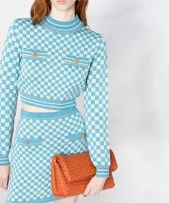 Versace Checkeredboard print cropped jumper 12 Versace checkeredboard-print cropped jumper