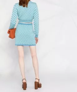 Versace Checkeredboard print cropped jumper 11 Versace checkeredboard-print cropped jumper