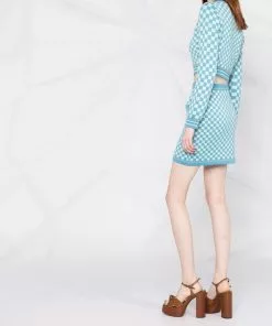 Versace Checkeredboard print cropped jumper 13 Versace checkeredboard-print cropped jumper